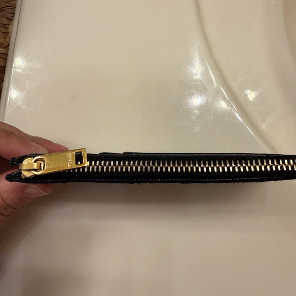 Yves Saint Laurent Black Wallet with Gold Logo - Picture 3 of 4